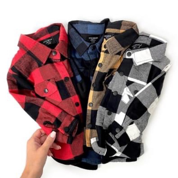 Little Bipsy Flannel Jacket - Blue & Black - 12-18 Month - Picture 3 of 4